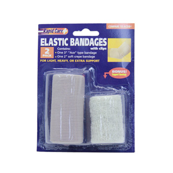 Rapid Care Elastic Bandage With Clips 3 Inch