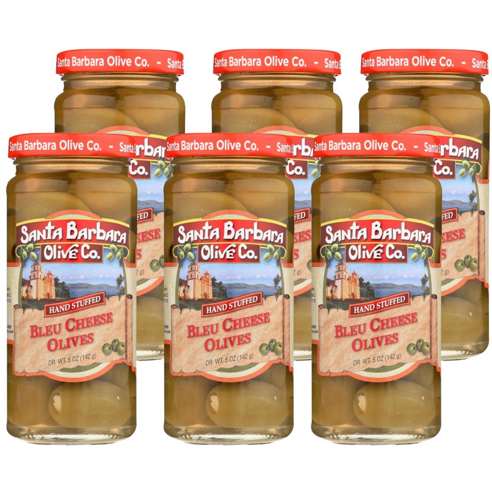 Santa Barbara Olive Co. Hand Stuffed Blue Cheese Olives - Case Of 6/5 Oz