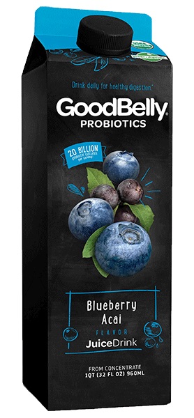 Goodbelly Probiotics Juice Drink, Blueberry Acai Flavor