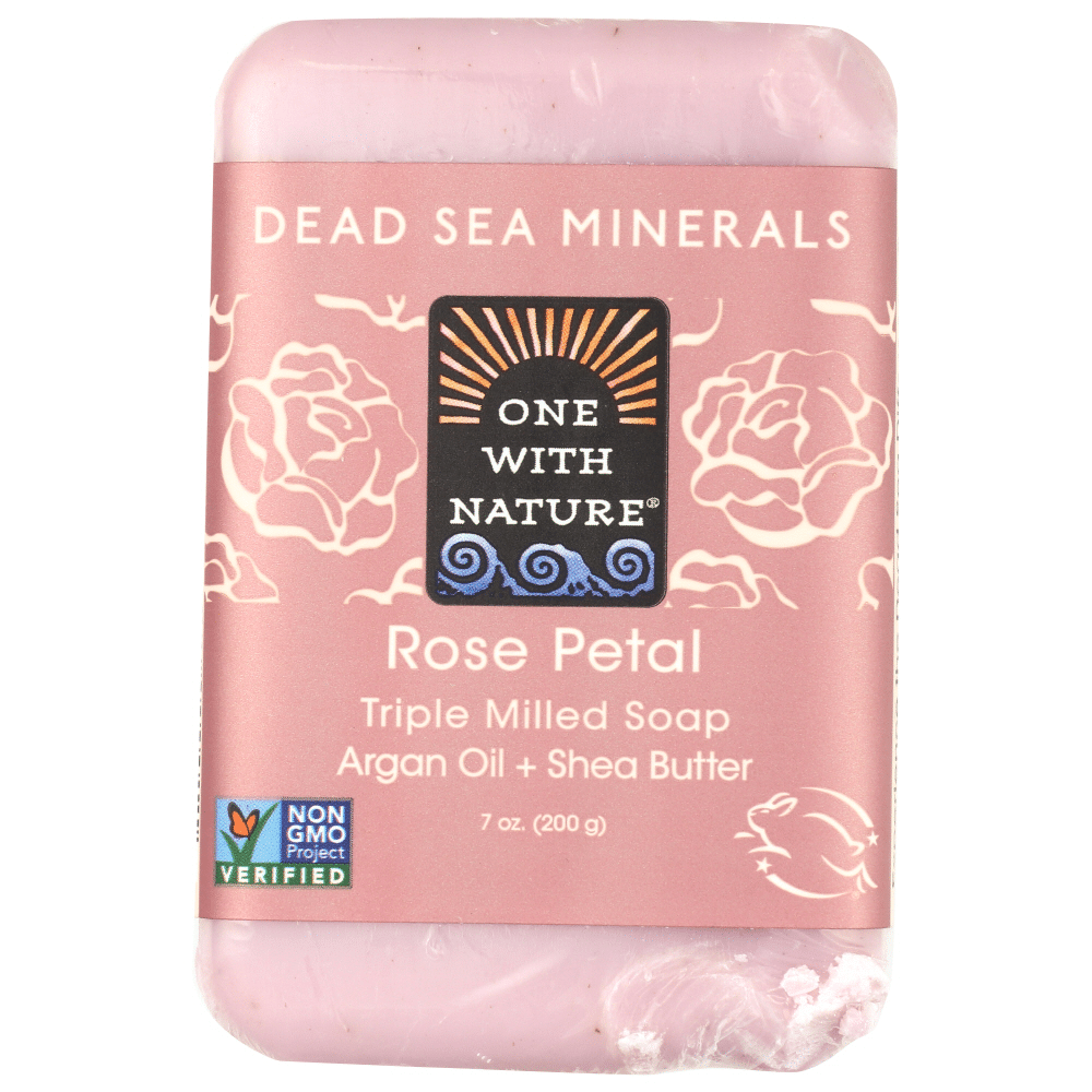 One With Nature Dead Sea Mineral Rose Petal Bar Soap - 7 Oz