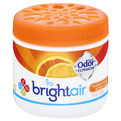 Bright Air Super Odor Eliminator, Mandarin Orange And Fresh Lemon, 14 Oz Jar