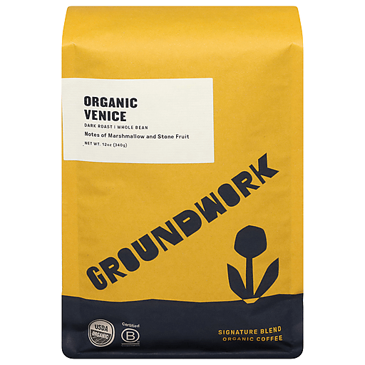 Groundwork Organic Venice Whole Bean Medium Roast Coffee - 12oz