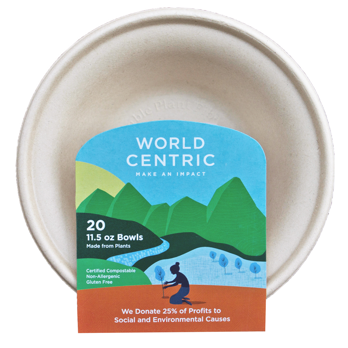 World Centric Wheat Straw Bowls 20 Pack, 11.5 Oz