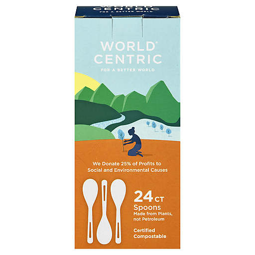 World Centric Soup Spoons, Corn Starch, 12 Of