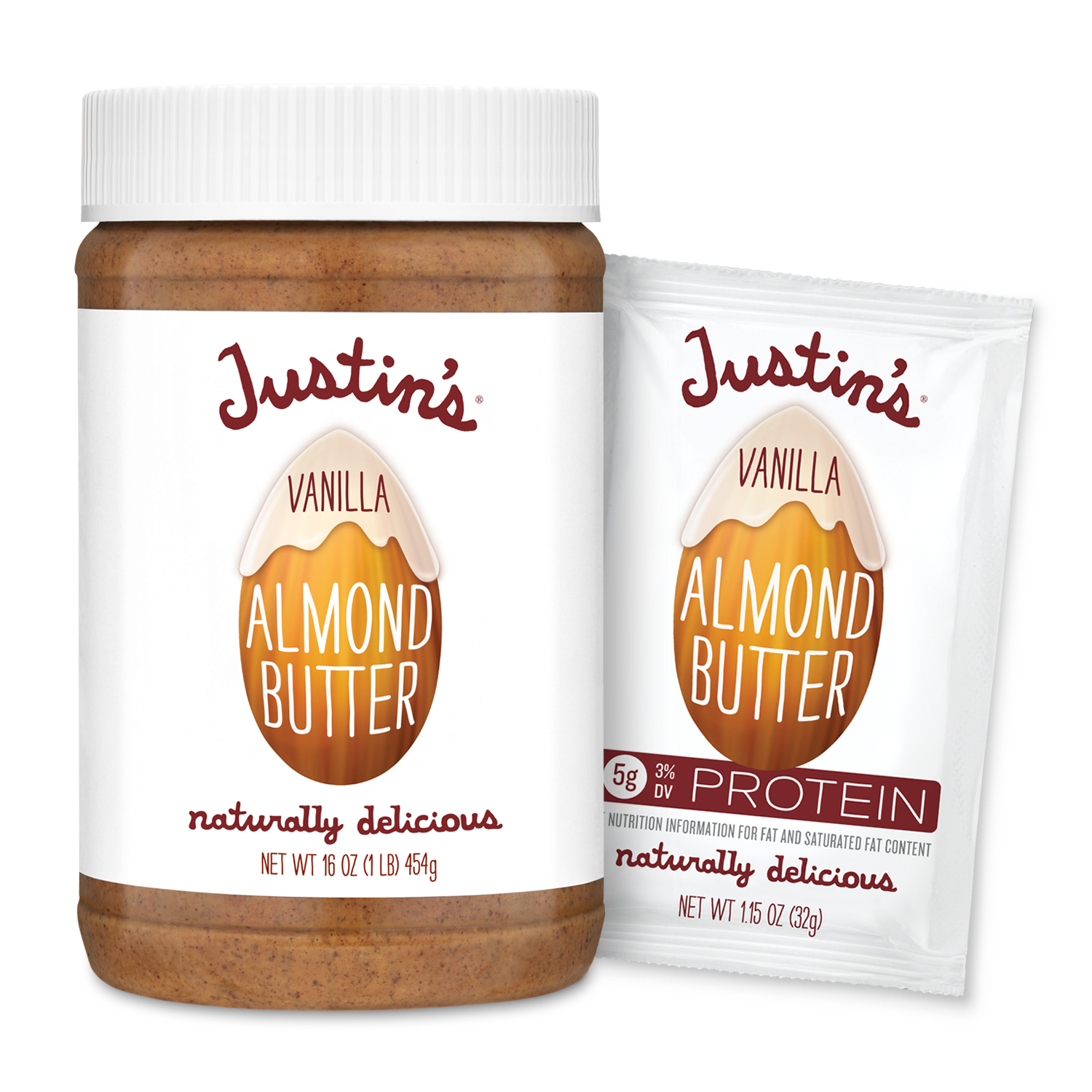 Justin's Nut Butter Vanilla Almond Butter, 16 Oz