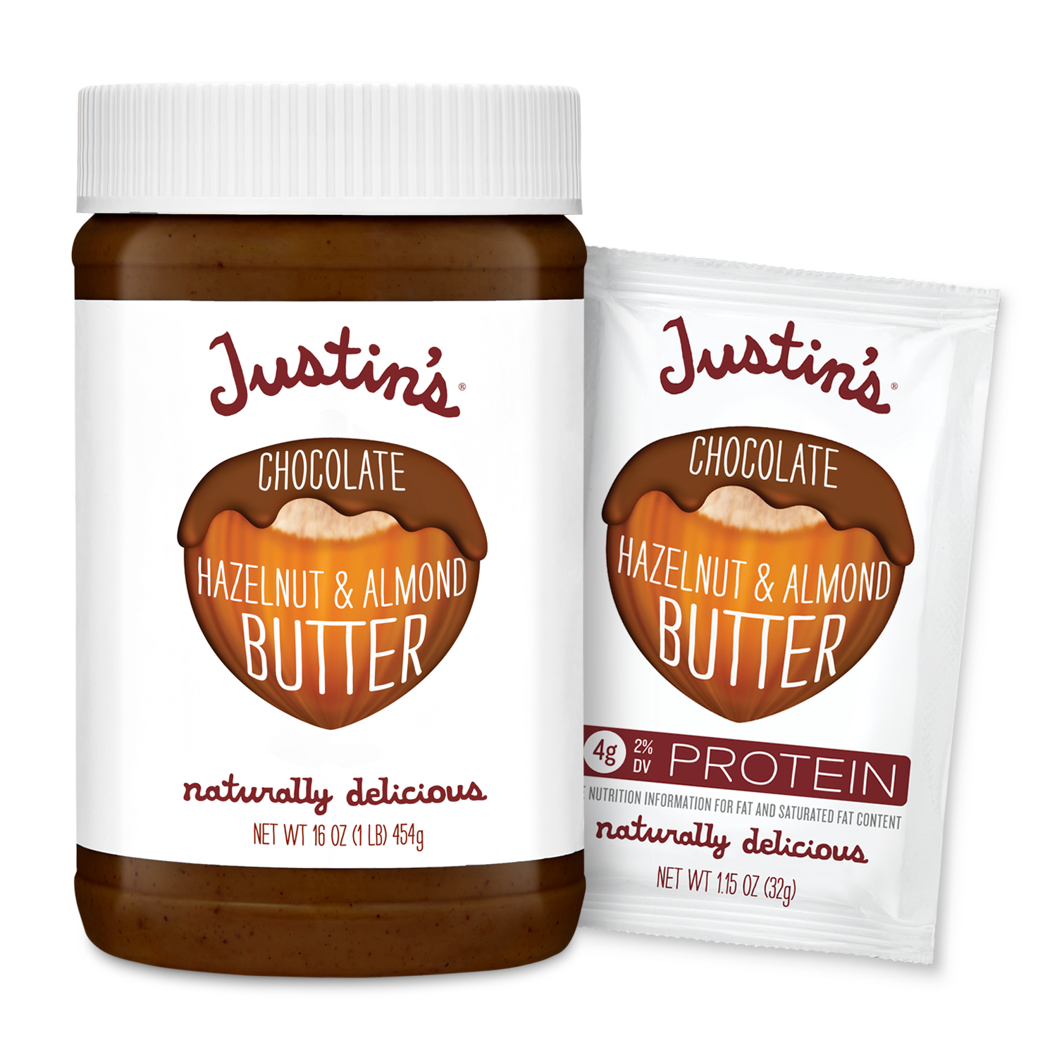 Justin's Hazelnut Butter Blend Chocolate Almond 16 Oz