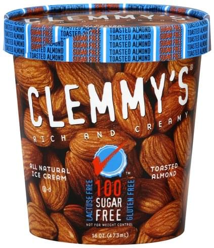 Clemmys Ice Cream, Sugar Free, Toasted Almond