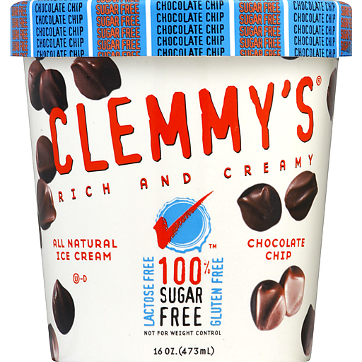 Clemmys Ice Cream, Sugar Free, Chocolate Chip