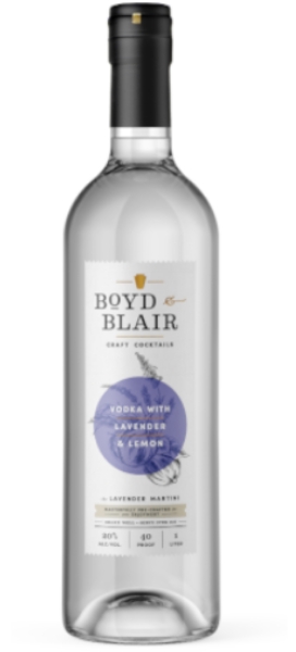 Boyd & Blair The Lavender Martini Ready To Drink Craft Cocktail 1L