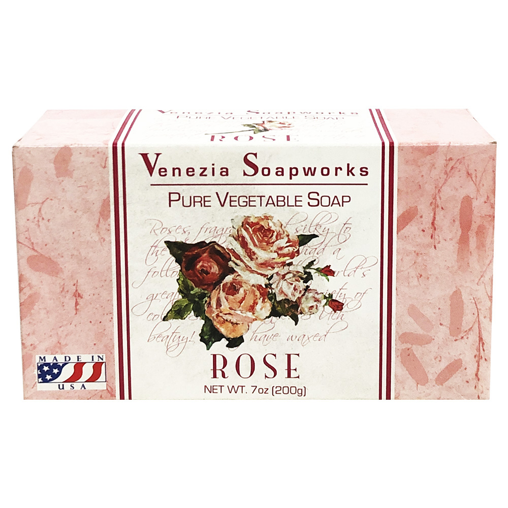 Venezia Soapworks Bar Soap Rose 7 Oz X