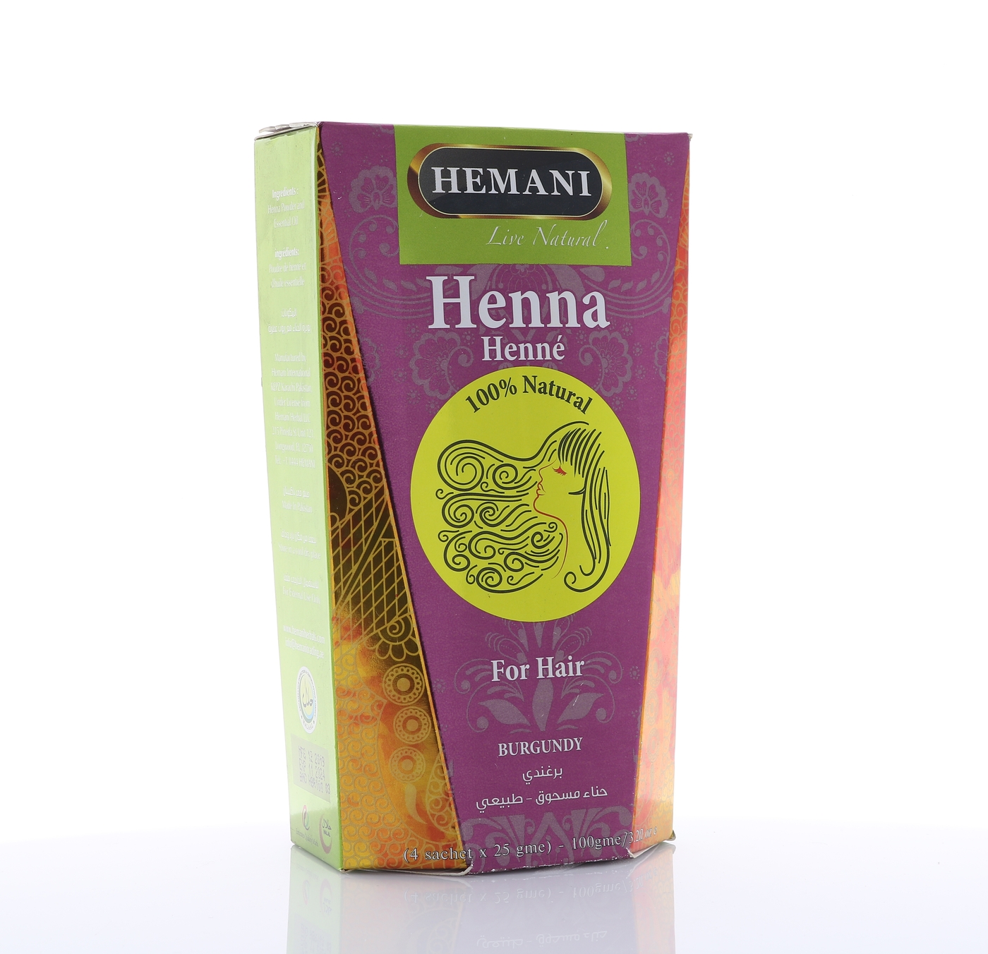 Hemani Henné Pour Cheveux 100% Naturel Bordeaux - Henna Box Burgundy