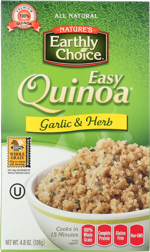Nature's Earthly Choice Quinoa, Easy, Garlic & Herb 4.8 Oz