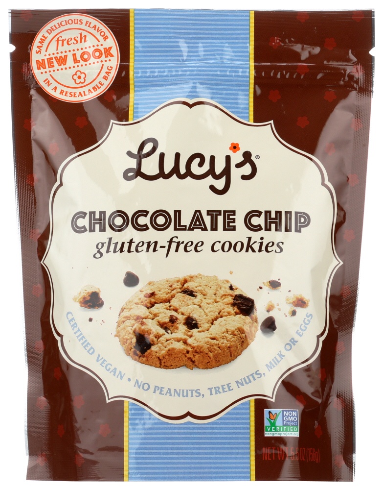 Lucy's Gluten Free Chocolate Chip Cookies 5.5 Oz Pouch 8ct Case