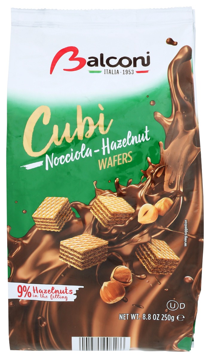 Balconi Wafer Cubi Hazelnut, 250 Gm