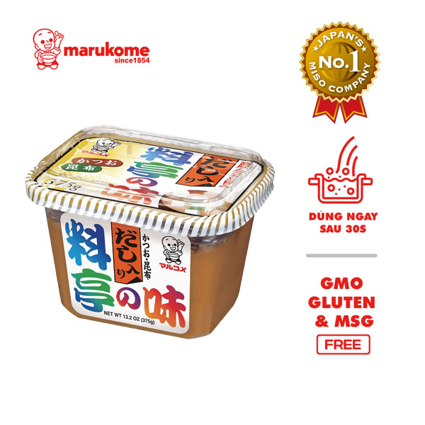 Hộp Tương Miso Dashi Truyền Thống Marukome Nhật 375g