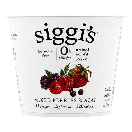 Siggi's Mixed Berries & Acai Nonfat Icelandic Style Skyr Yogurt Cup