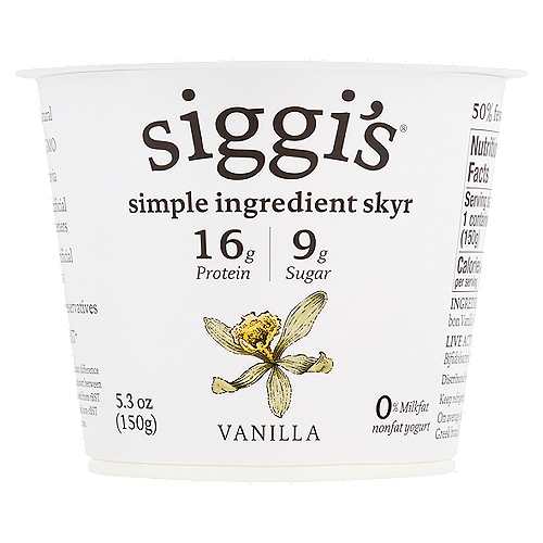 Siggi's Vanilla Skyr Icelandic Style Strained Nonfat Yogurt