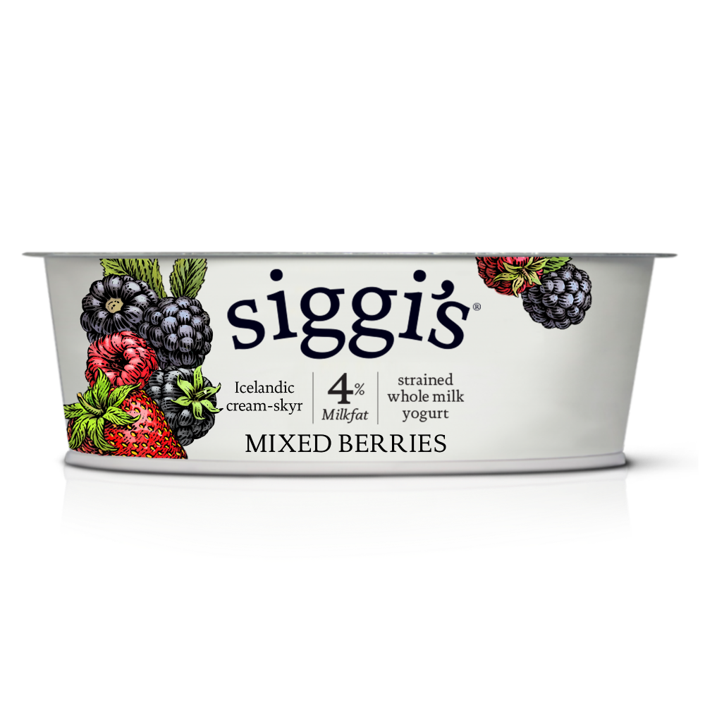 Siggi's Yogurt, Whole Milk, Icelandic Style Skyr, Strained, Mixed Berries