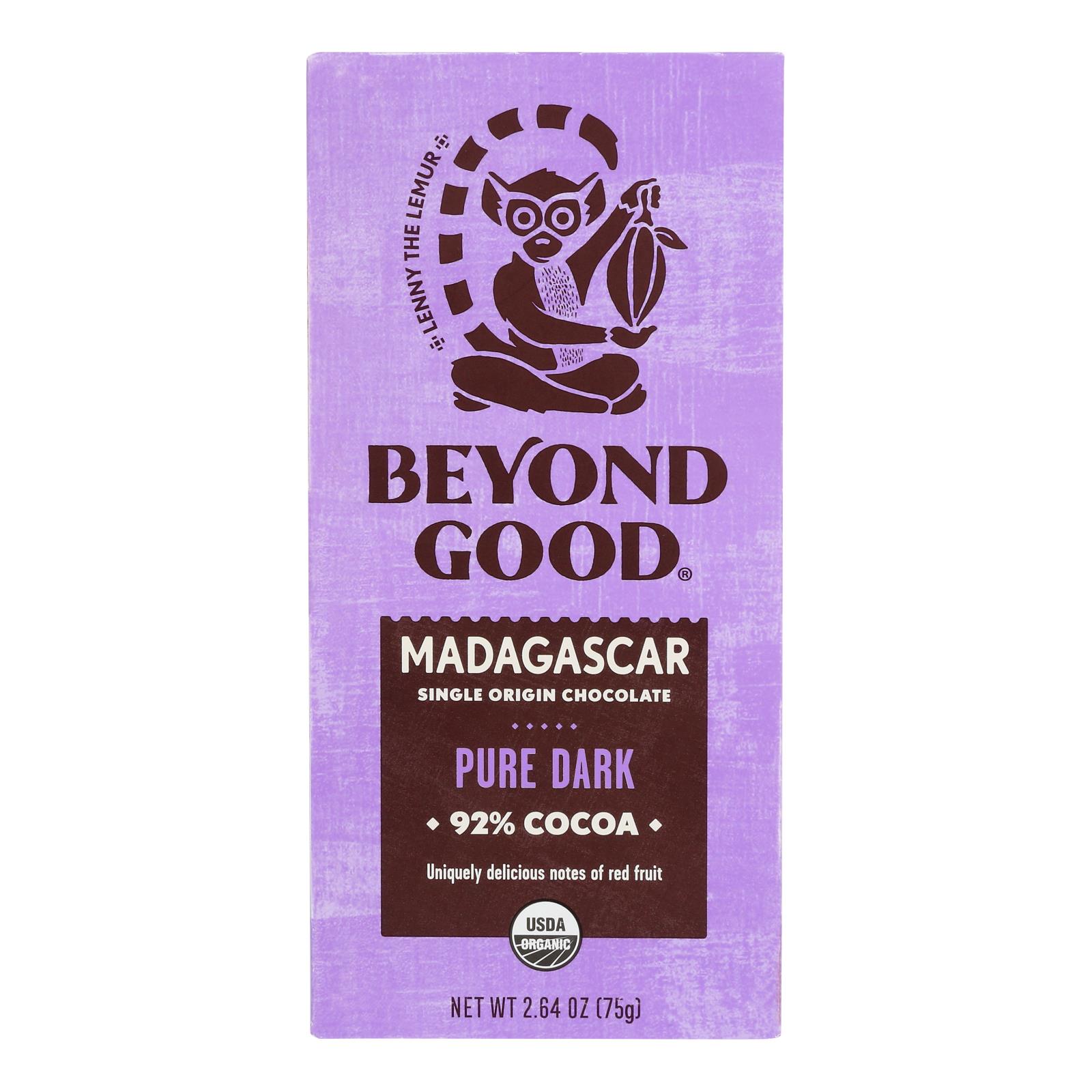 Beyond Good Chocolate, Heirloom, Madagascar, Pure Dark, 92% Cocoa