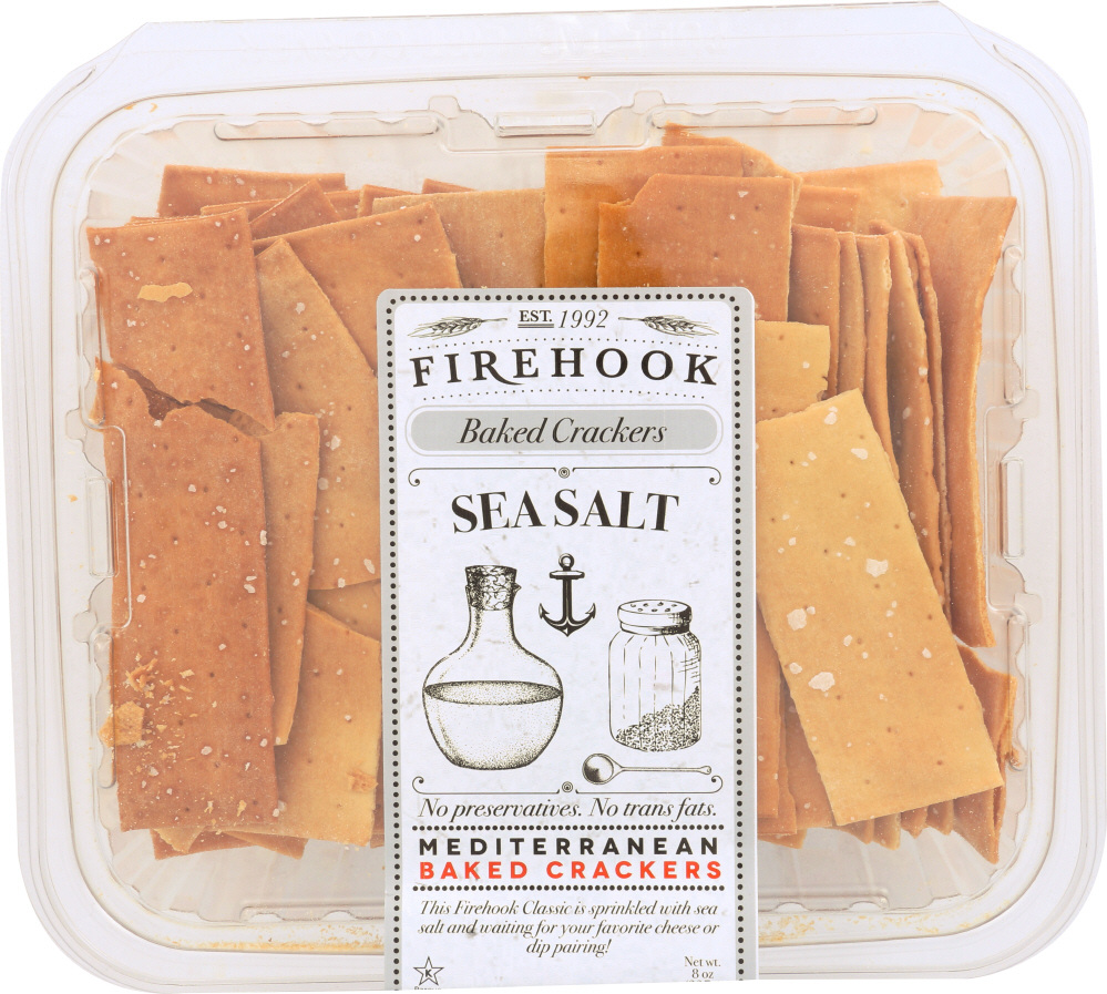 Firehook Mediterranean Baked Crackers Sea Salt -- 7 Oz
