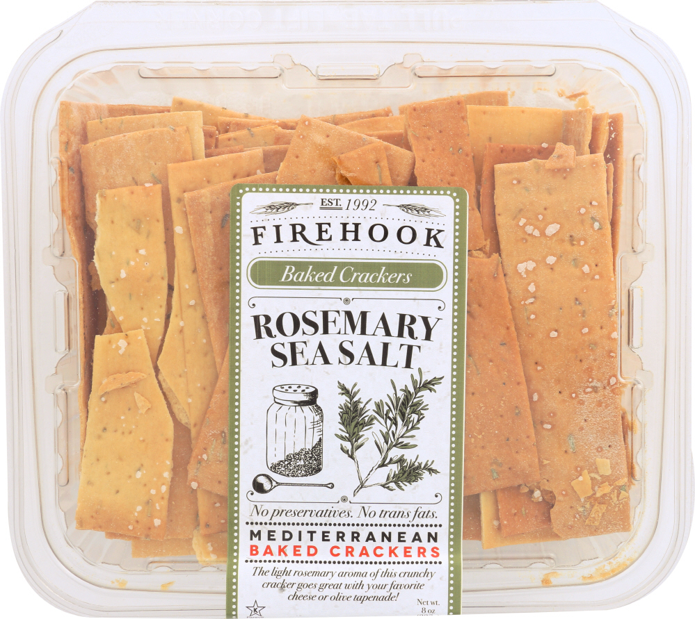 Firehook Organic Rosemary Sea Salt Baked Crackers 8 Oz