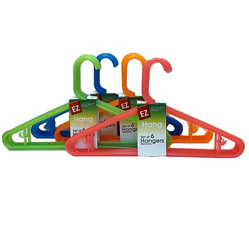 EZ Hang Hangers 6pc Asst Clrs-whole