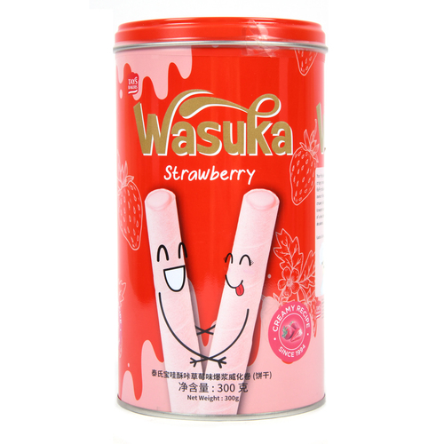 Wasuka Strawberry Premium Wafer In Tin 300g