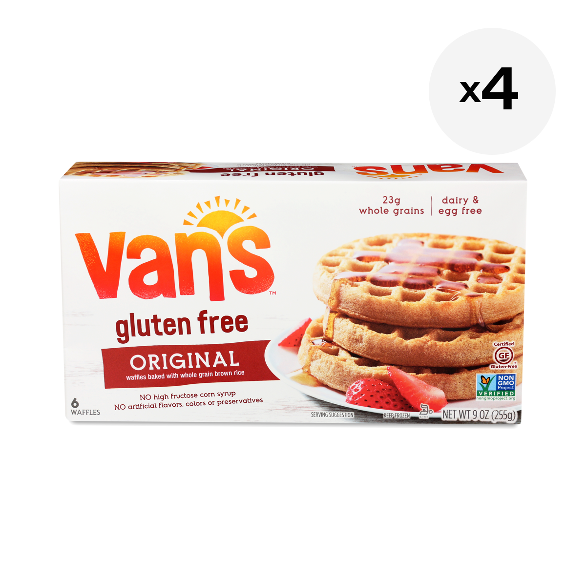 Van's Simply Delicious Gluten Free Waffles, Totally Original, 6 Count (Frozen)