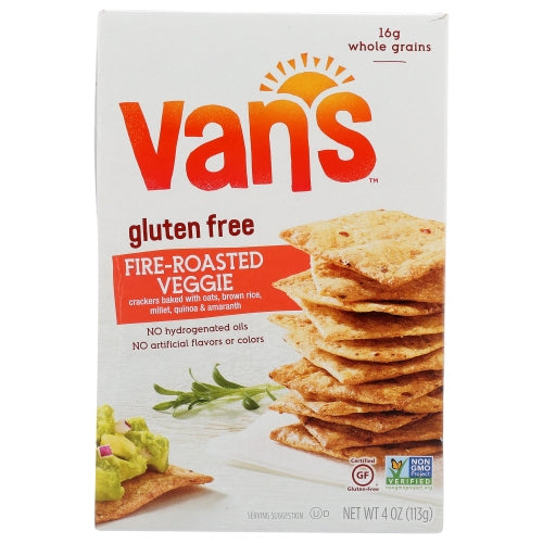 Van's Simply Delicious Fire Roasted Veggie Crackers, 4 Ounce Box