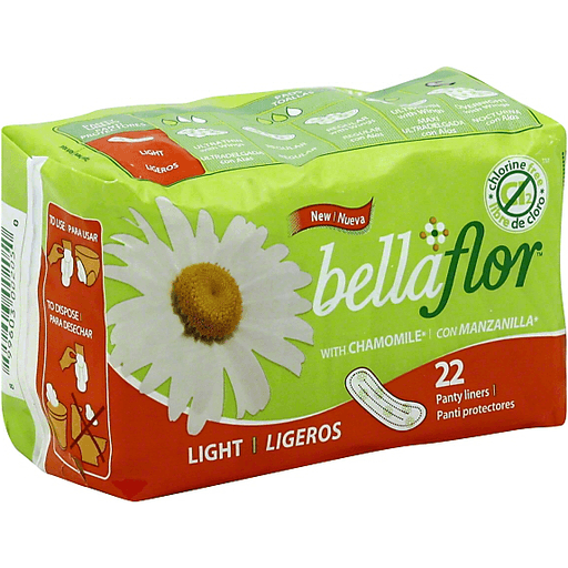 Bella Flor Panty Liners, Light, With Chamomile