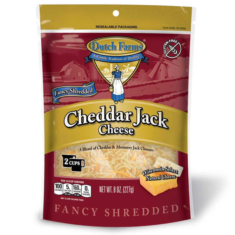 Dutch Farms Cheese, Fancy Shredded, Cheddar Jack