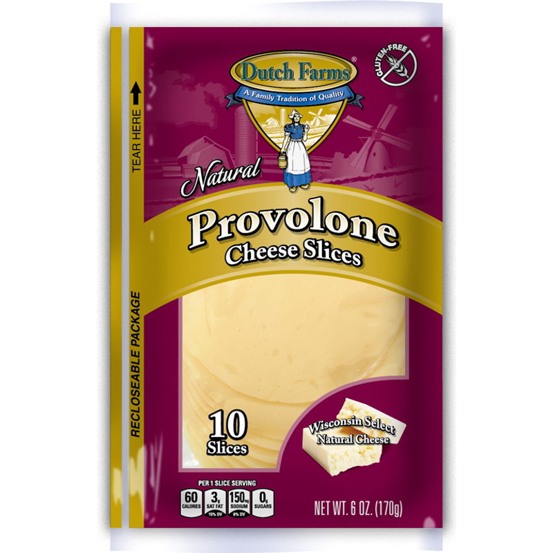 Dutch Farms Natural Provolone Cheese Slices 6 Oz