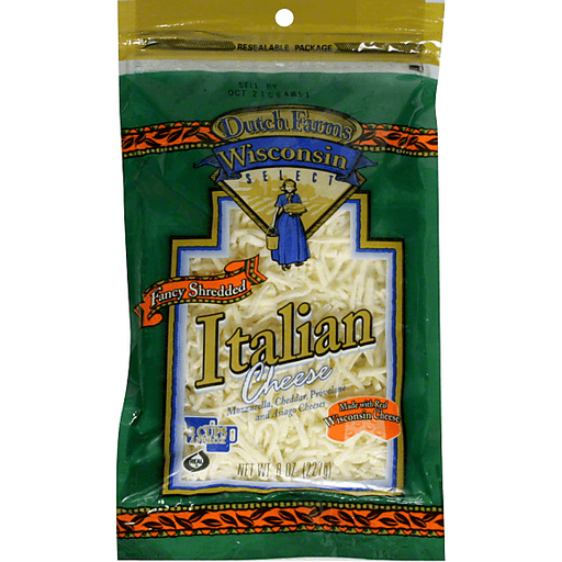 Dutch Farms Wisconsin Select Shredded Cheese, Fancy, Italian