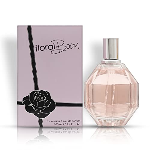 Floral Boom Womens Perfume, Fragrance For Women, Eau De Parfum Natural Spray, Classic Warm Floral Scents Of Rose Petals, Freesia, Cattleya Orchids, And Eau De Parfum 100 Ml 3.4 Fl Oz