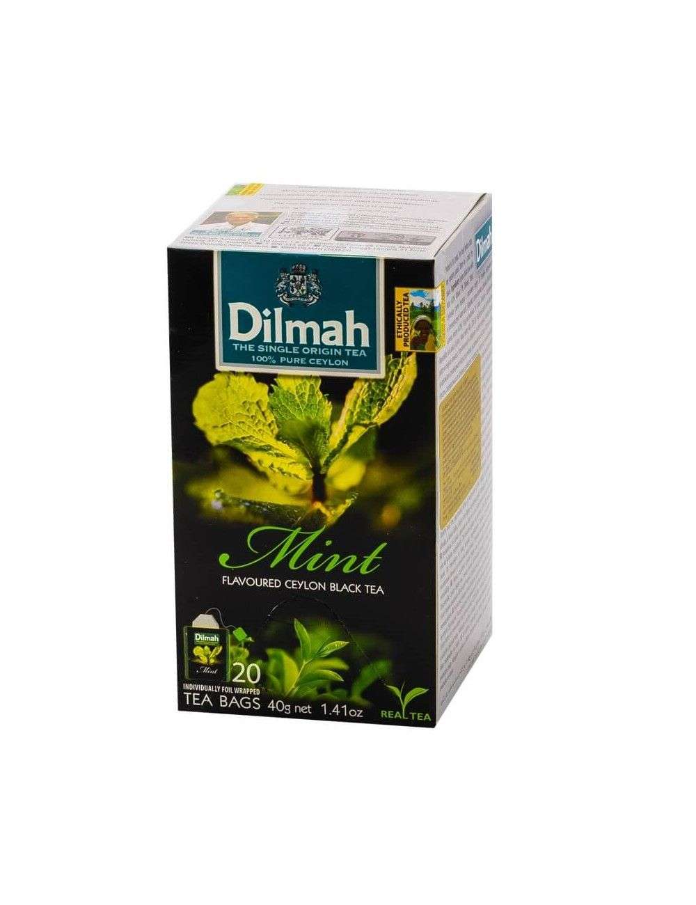 Dilmah Ceylon Black Tea, Mint, 40g (20 Tea Bags)