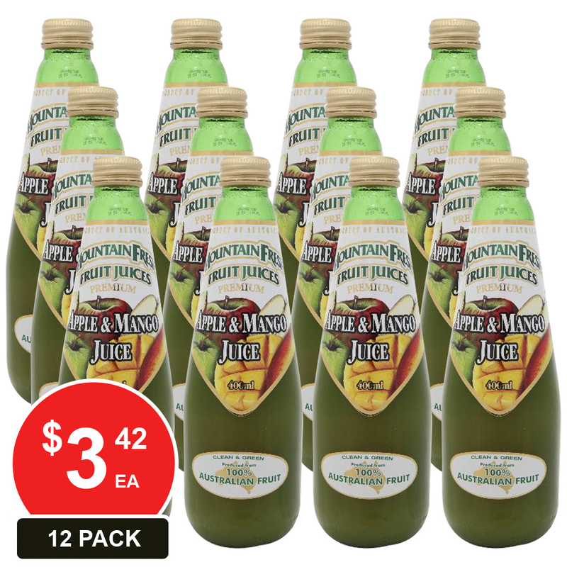 Mountain Fresh 400ml Apple & Mango Juice Pk12