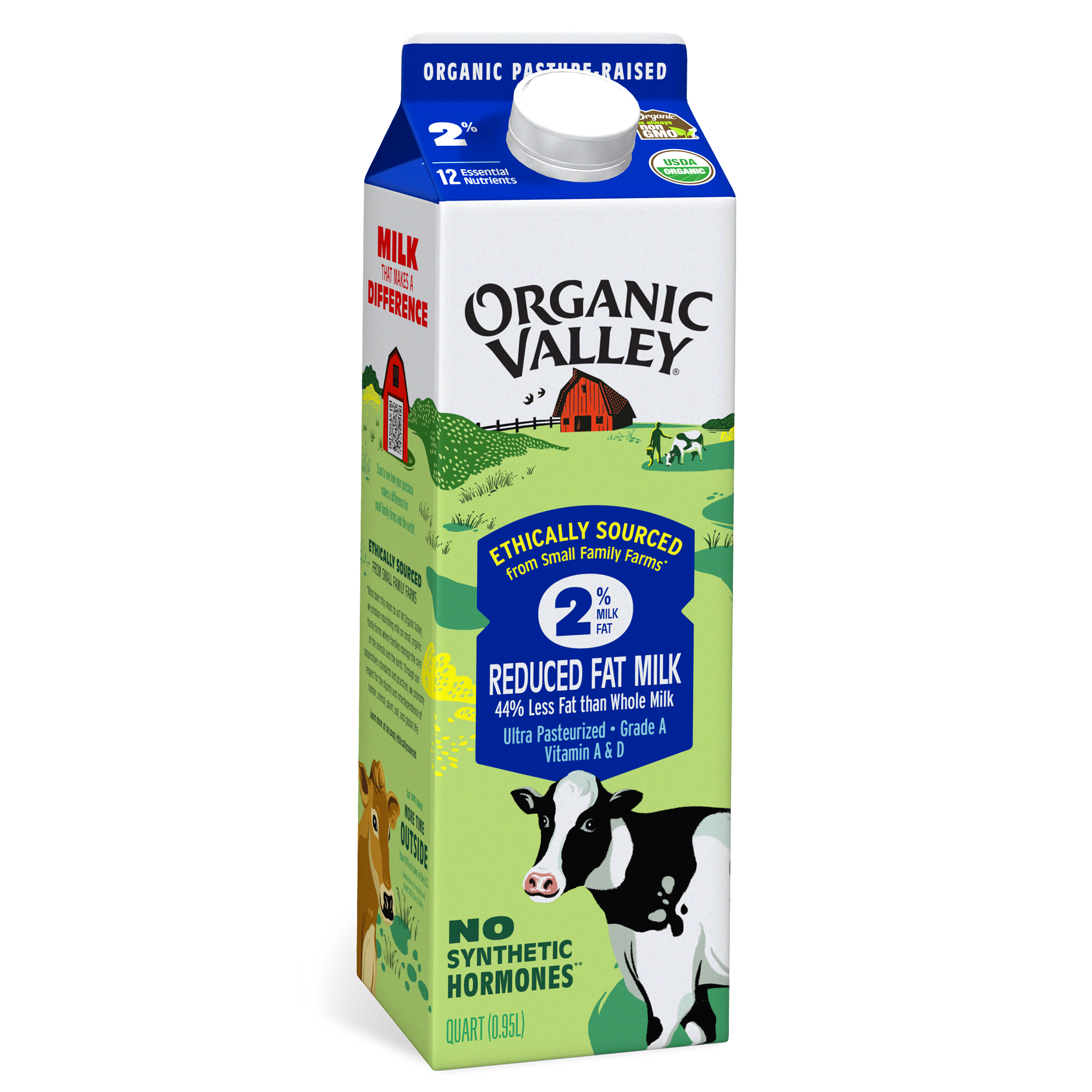 Organic Valley 2% Reduced Fat Milk, 1 Quart