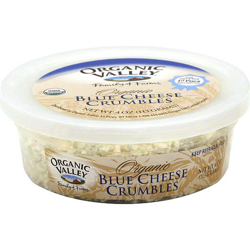 Organic Valley Blue Cheese Crumbles 4 Oz. Tub