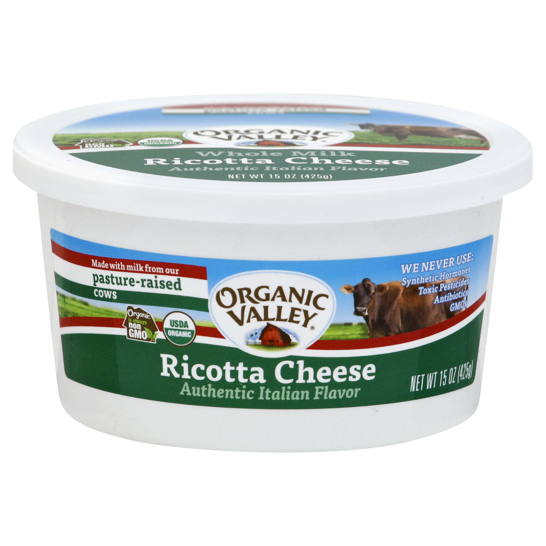Organic Valley Whole Milk Ricotta Cheese 15 Oz. Tub
