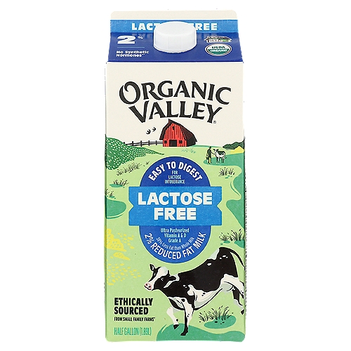 Organic Valley Lactose Free 2% Reduced Fat Milk 1/2 Gallon