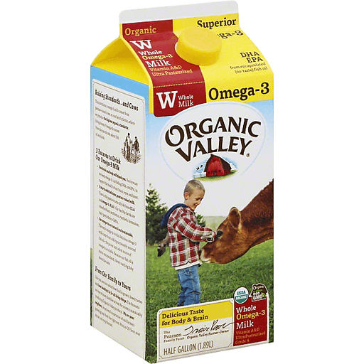 Organic Valley Omega-3 Whole Milk 0.5 Gal. Carton