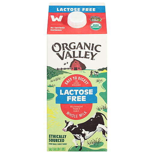 Organic Valley Lactose Free Whole Milk .5 Gal Carton