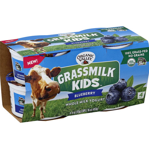 Organic Valley Grassmilk Kids Yogurt, Whole Milk, Blueberry