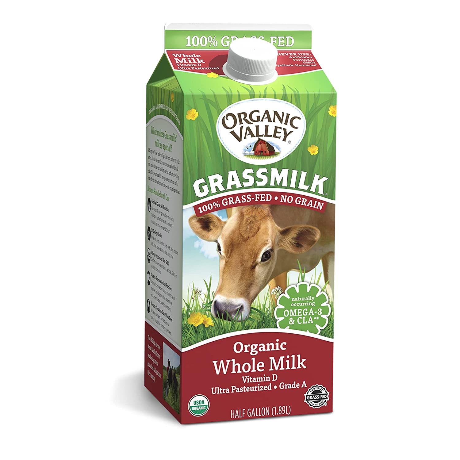 Organic Valley Grassmilk, 100% Grass Fed Whole Milk, 64 Fl Oz
