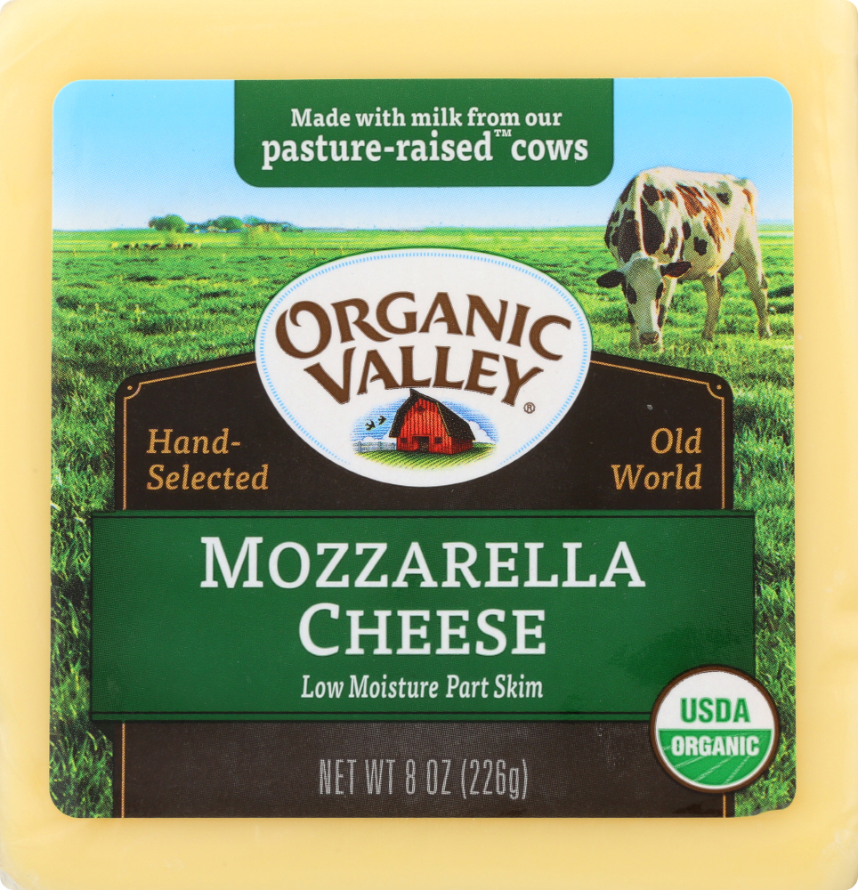 Organic Valley Cheese, Low Moisture, Mozzarella, Part Skim