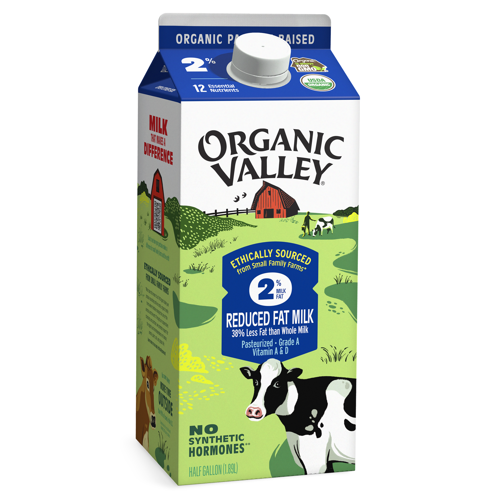 Organic Valley 2% Reduced Fat Milk 0.5 Gal. Carton