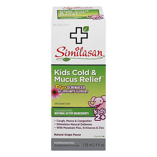 Similasan Cold & Mucus Relief, Natural Grape Flavor, Kids 118 Ml