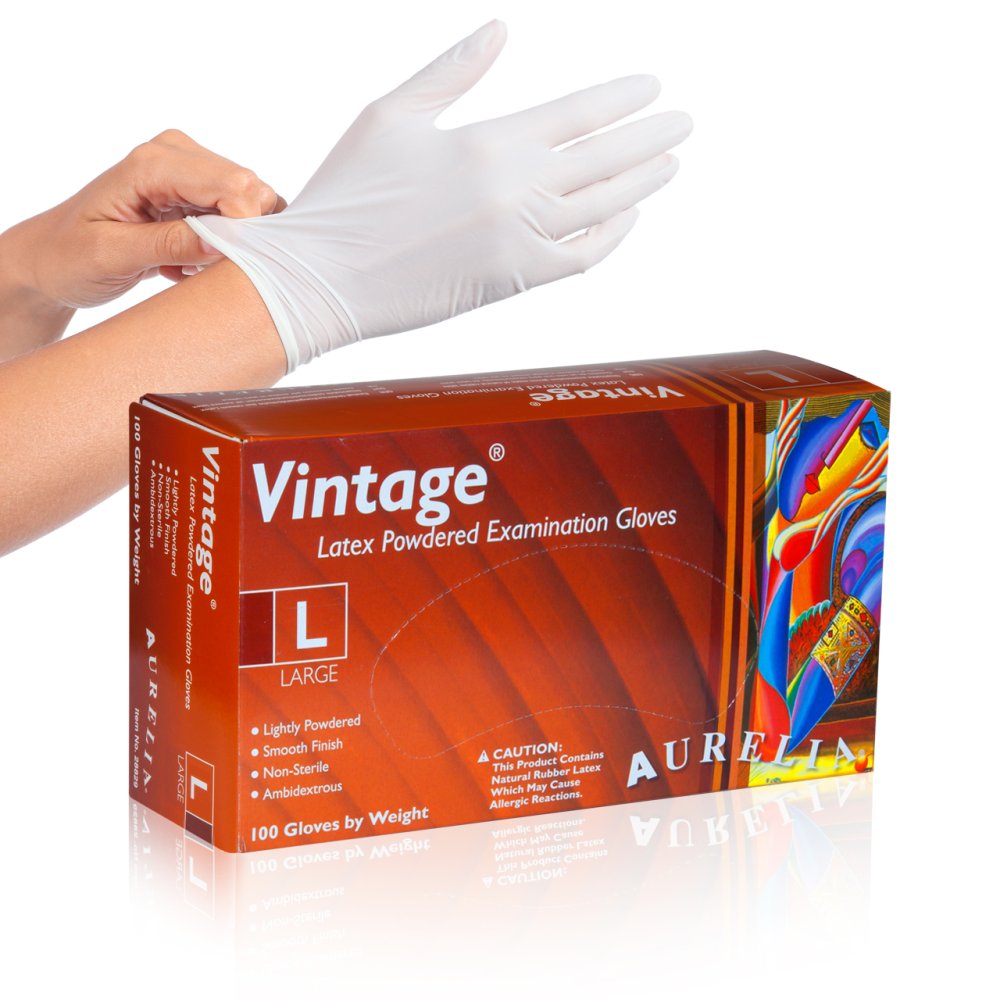 Aurelia Latex Gloves Large Box 100