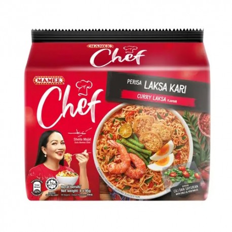 Mamee Chef Curry Laksa Flavour 4pk