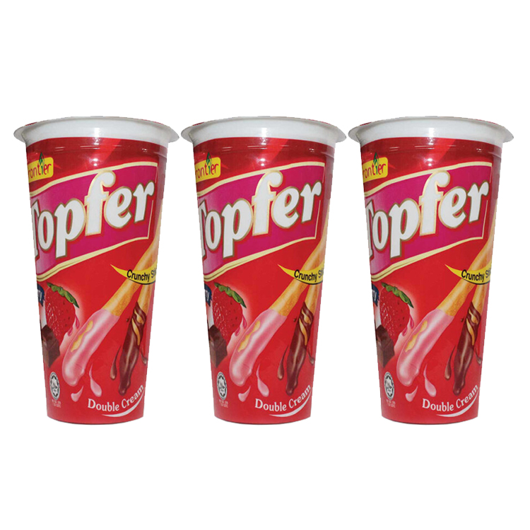 40G TOPFER Crunchy Sticks Double Cream – Strawberry Chocolate